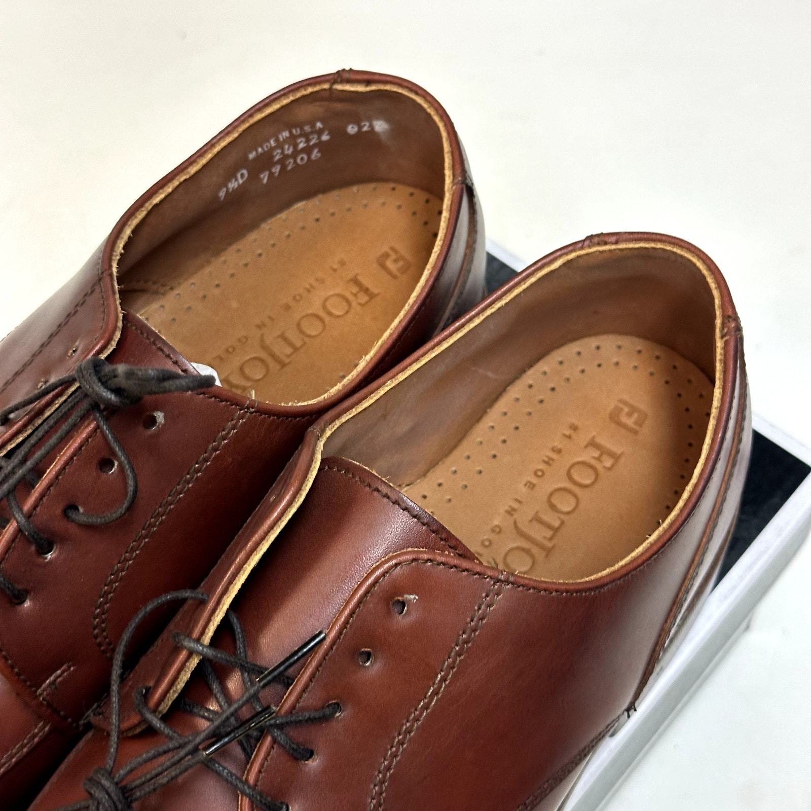 Nib Rancourt & Co. X Footjoy Split Toe Derby Dress Shoe Brown Calf 79206 9.5 D — image 5 of 8